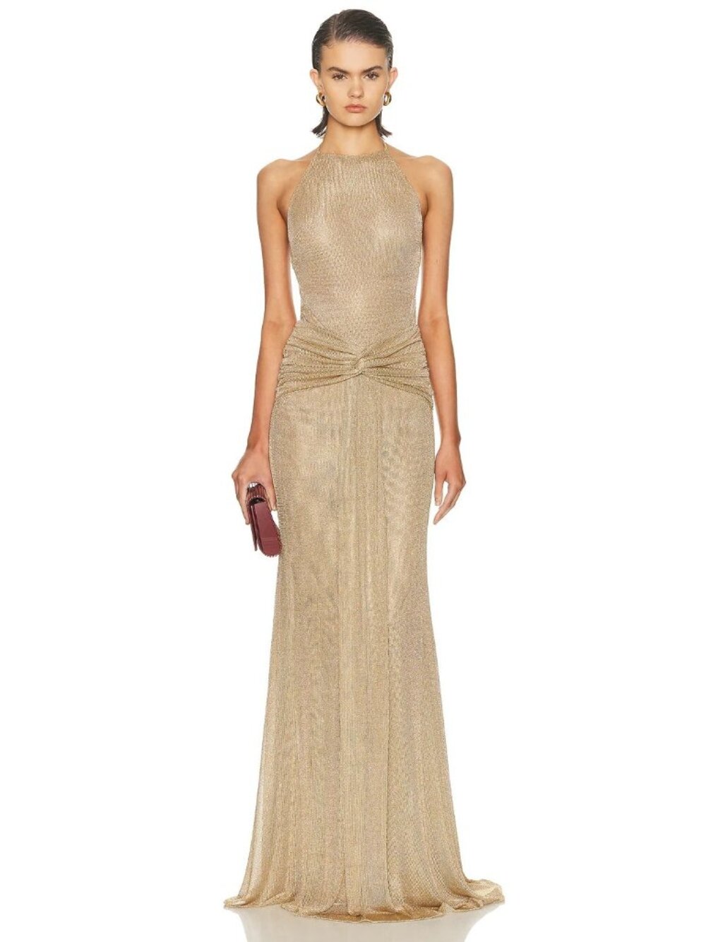 The New Arrivals Euphorie Metallic Knit Dress in Sable Dafrique